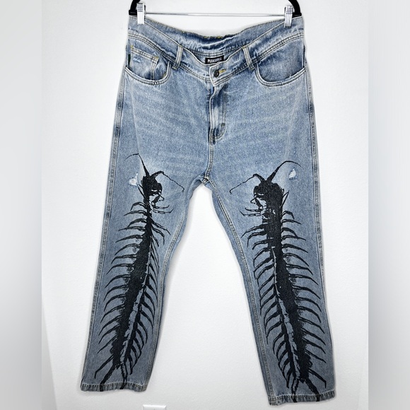 Pleasures Centipede Straight Jeans Men’s Sz 36 - Picture 2 of 11